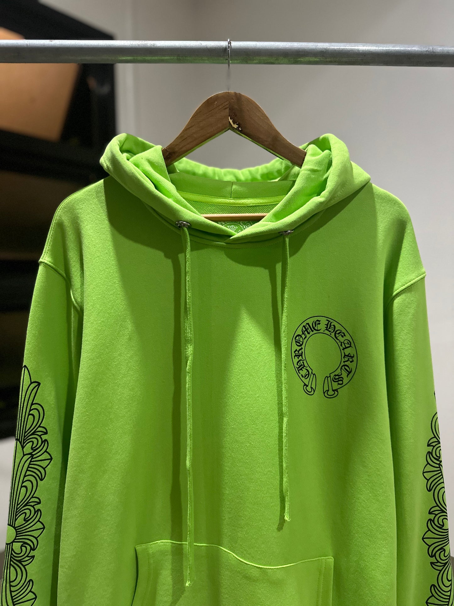 Chrome Hearts Neon Green Miami Exclusive Hoodie