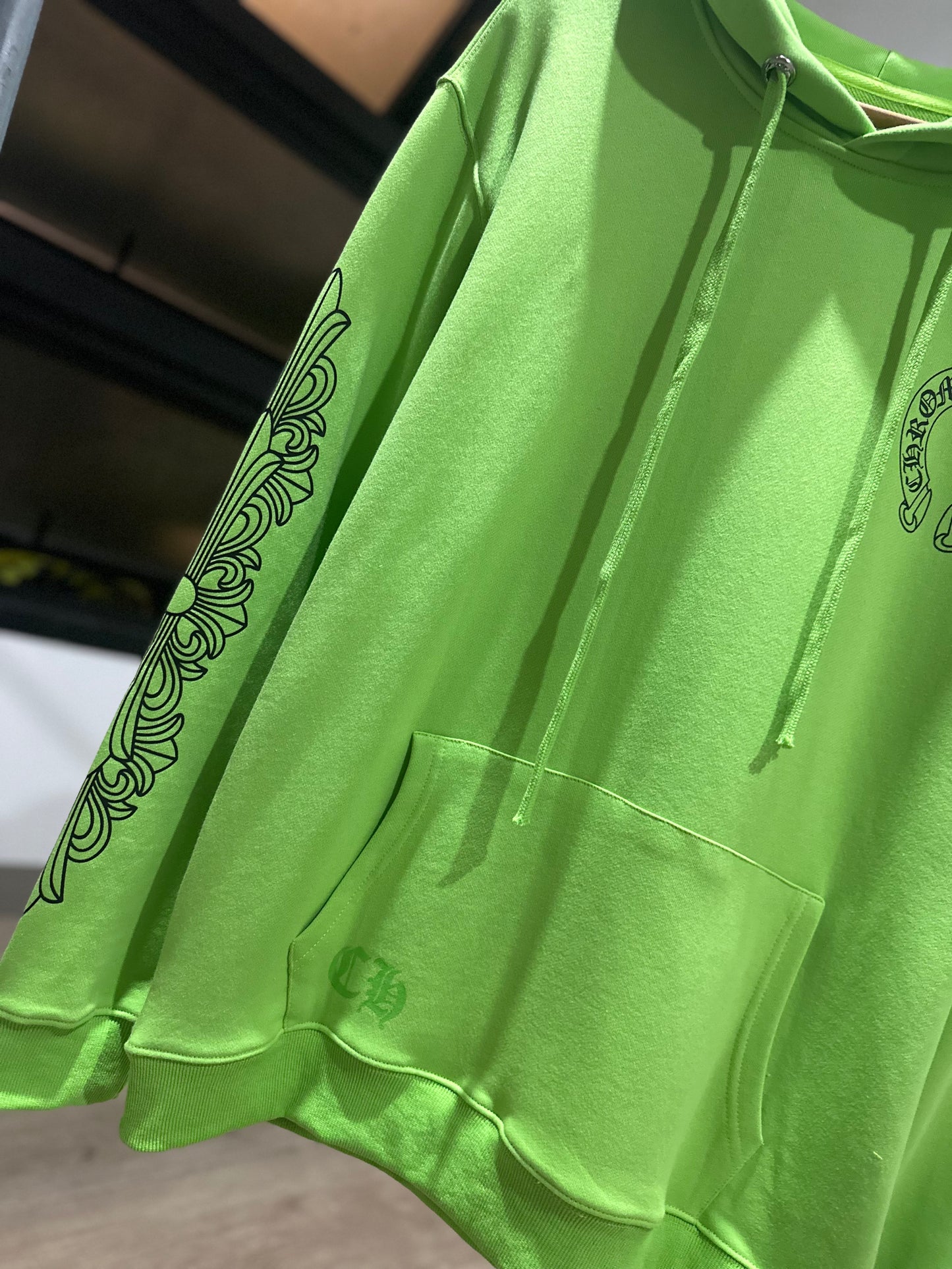 Chrome Hearts Neon Green Miami Exclusive Hoodie