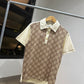 Gucci Cotton Silk Jaquard Polo Shirt (Beige/Ebony)