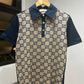 Gucci Maxi Silk Cotton Polo Shirt (Beige/Blue)