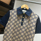 Gucci Maxi Silk Cotton Polo Shirt (Beige/Blue)