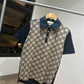 Gucci Maxi Silk Cotton Polo Shirt (Beige/Blue)