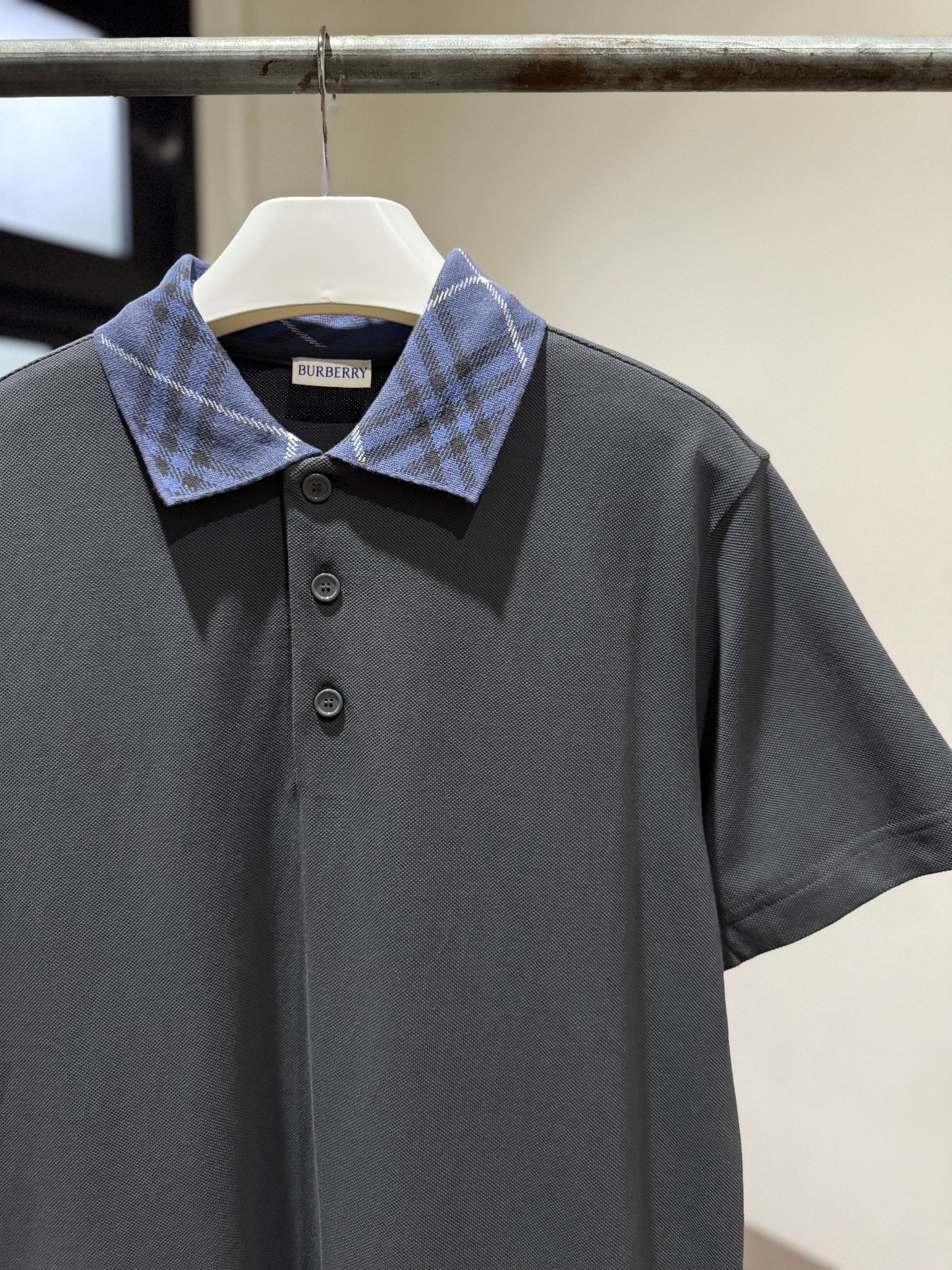 Burberry Check Collar Polo Shirt