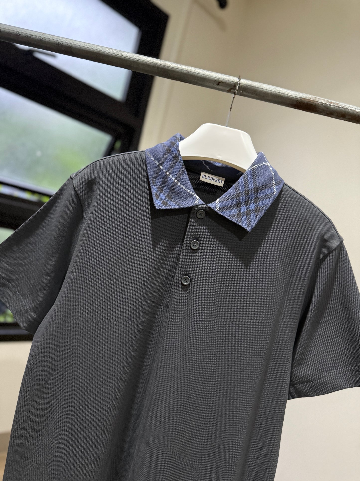 Burberry Check Collar Polo Shirt